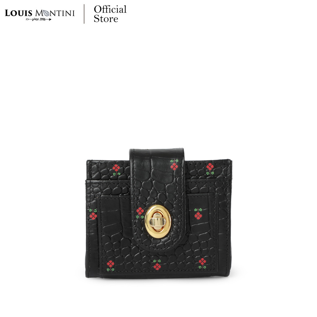 Louis Montini محفظة قصيرة Evelyn بنقش تمساح وزهور WL60 — صورة 3