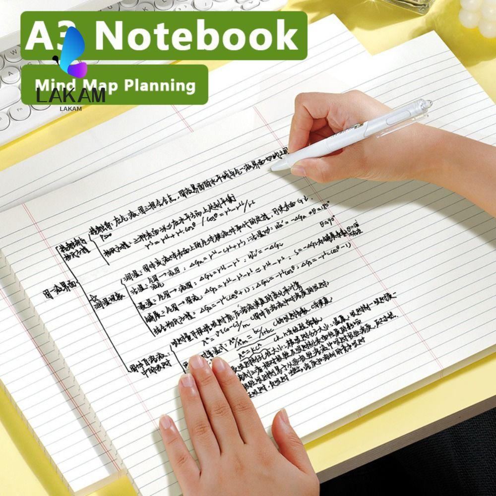 LAKAM 50 แผ่น A3 Notebook, A3 Mind Planer Draft Paper, Simplicity Students Writing Legal Pad Back To School Gift ราคา ถูกที่สุด ดีลบีเคเค