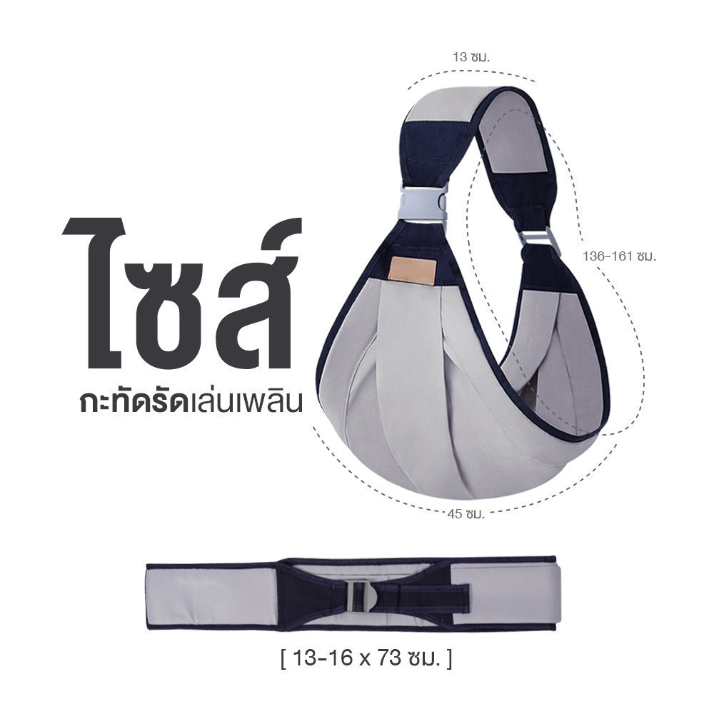 SiamLatex เป้อุ้มเด็ก กระเป๋าอุ้มเด็ก 1-24 เดือน รุ่น Pikka อุปกรณ์สำหรับ ทารกแรกเกิด ให้นมบุตร - รูปที่ 5