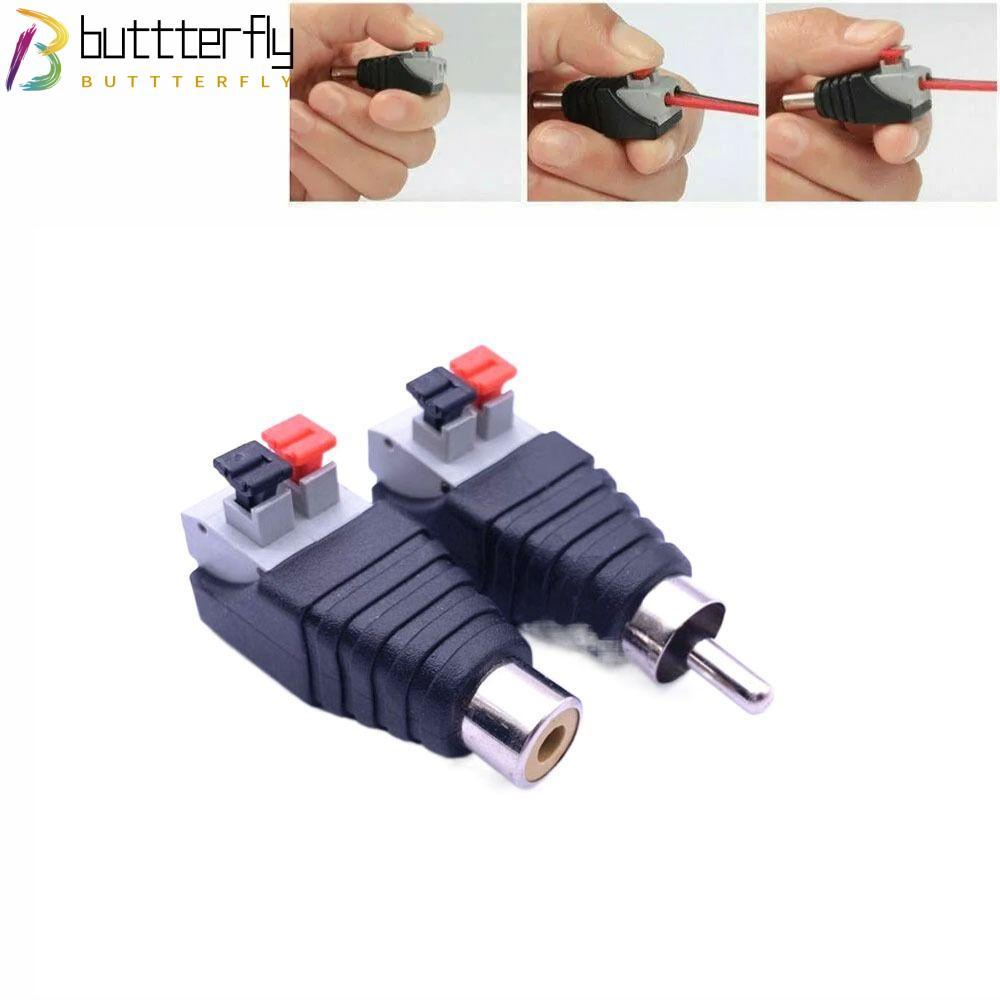 BUTTTERFLY ปลั๊กกด Terminal, RCA Lotus Male Connector Audio Adapter Jack Plug ลําโพงสายไฟเสียง,ชายหญ