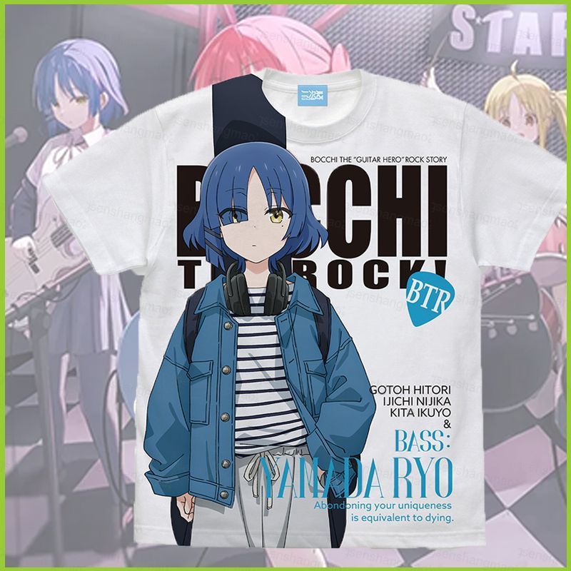 เสื้อยืด.Cosplay.Bocchi.the.Rock.พิมพ์.3D.แขนสั้น.รวมตัวละคร:Hitori.Goto,Ryo.Yamada,Nijika.Ijichi แล
