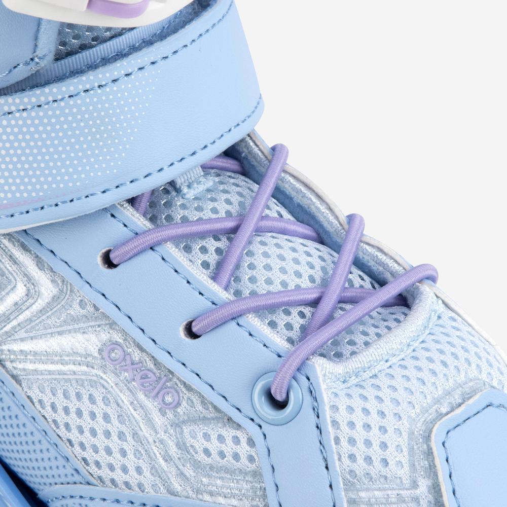 Decathlon Kids' Inline Fitness Skates รองเท้าอินไลน์สเก็ตเด็กเพื่อการออกกำลังกาย รุ่น Fit3 - Light Blue - รูปที่ 2