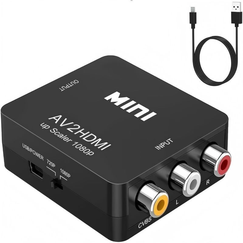 A av เป็น hdmi Converter Mini av เป็น hdmi HD Video Converter av2 hdmi กล่องสีขาวขนาดเล็ก