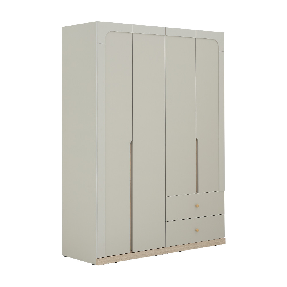 INDEX LIVING MALL ชุดห้องนอน รุ่นเมลเบิร์น (เตียง, ตู้เสื้อผ้า 4 บาน, โต๊ะเครื่องแป้ง) - สีหินทราย/เลอบาน่า โอ๊ค - รูปที่ 4