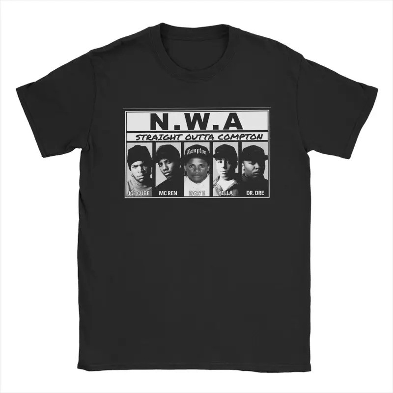 เสื้อยืดสตรีทแวร์ N.W.A Group เสื้อยืดยอดนิยม ผ้าฝ้าย 100% สำหรับผู้ชาย ลายคลาสสิก Y2K เสื้อแขนสั้น