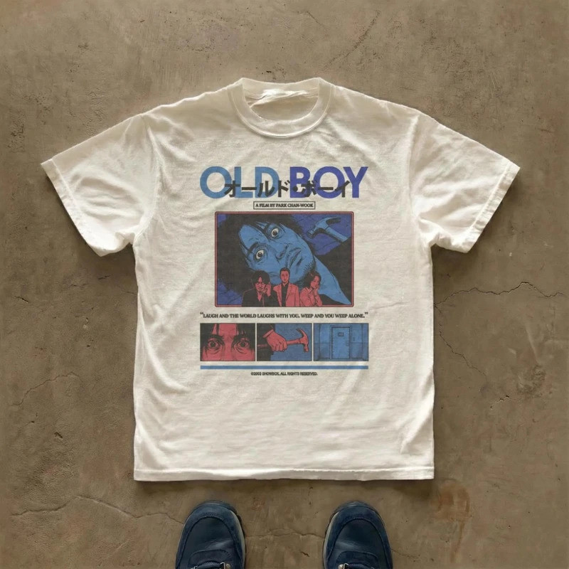 เสื้อยืดลายหนัง Oldboy สไตล์วินเทจ ปี 2003 ลายโปสเตอร์หนัง มังงะ สตรีทแวร์ เสื้อผ้ากราฟิก แขนสั้น สำ