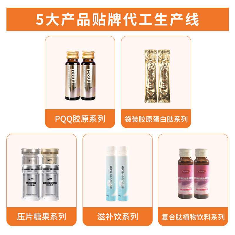 โมเลกุลเปปไทด์ขนาดเล็ก 15800mgPQQ คอลลาเจนเปปไทด์เครื่องดื่มโภชนาการอาหารเสริมคอลลาเจนพืชเครื่องดื่ม