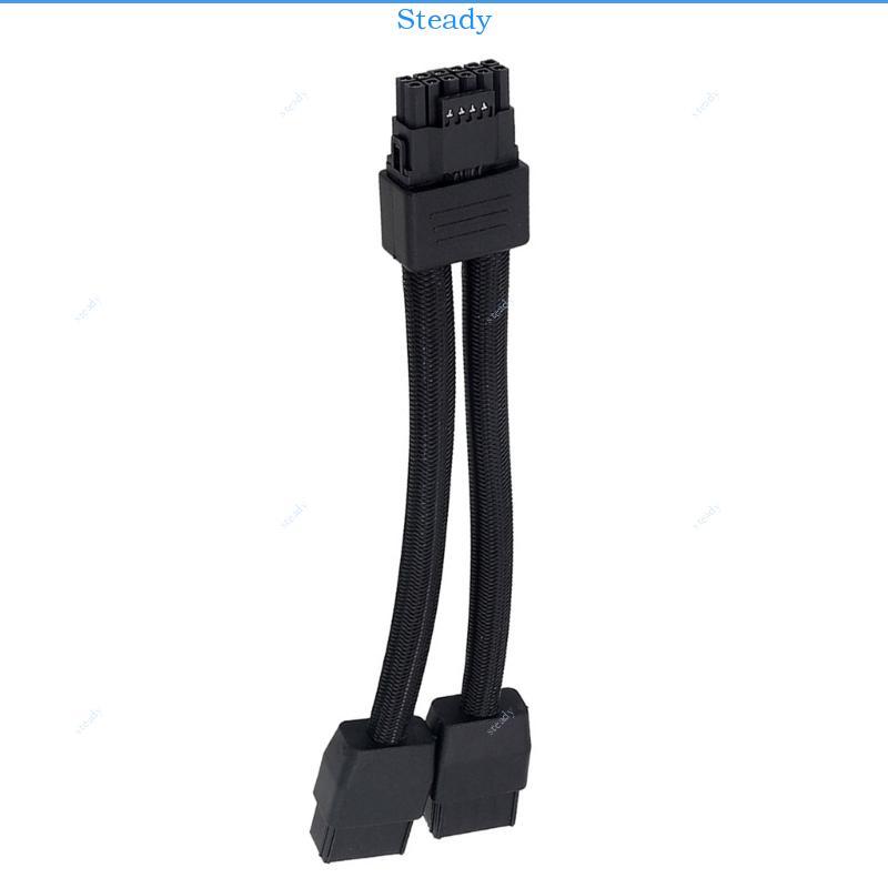 Steady 12VHPWR อะแดปเตอร์ 2x 8Pin ถึง 16Pin GPU Extension Cable สําหรับ 3090Ti 4070Ti 4080 4090