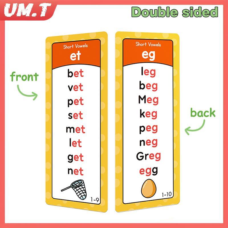 UM.T Phonics Word Lists Cards, 117 Groups Phonetic Word Commage List, คําศัพท์ในอาคารช่วยสอน 900+ Ph