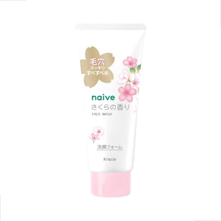 MORITOMO Official - NAIVE Face Wash (Sakura) 120 g / โฟมทำความสะอาดผิวหน้า ฟองโฟมนุ่ม มีกลิ่นหอมของซากุระ