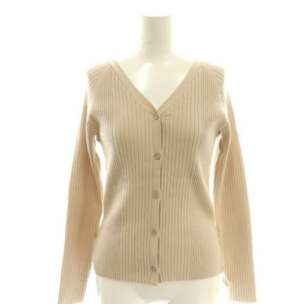 ViS Cardigan Sweater Knit v-neck beige Direct from Japan Secondhand