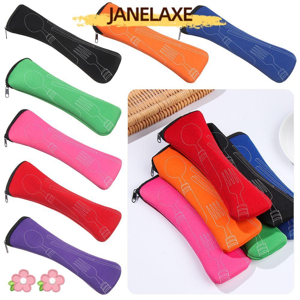 JANELAXE932JN ช้อนส้อมกระเป๋าของขวัญแบบพกพา Home Kitchen Storage Box