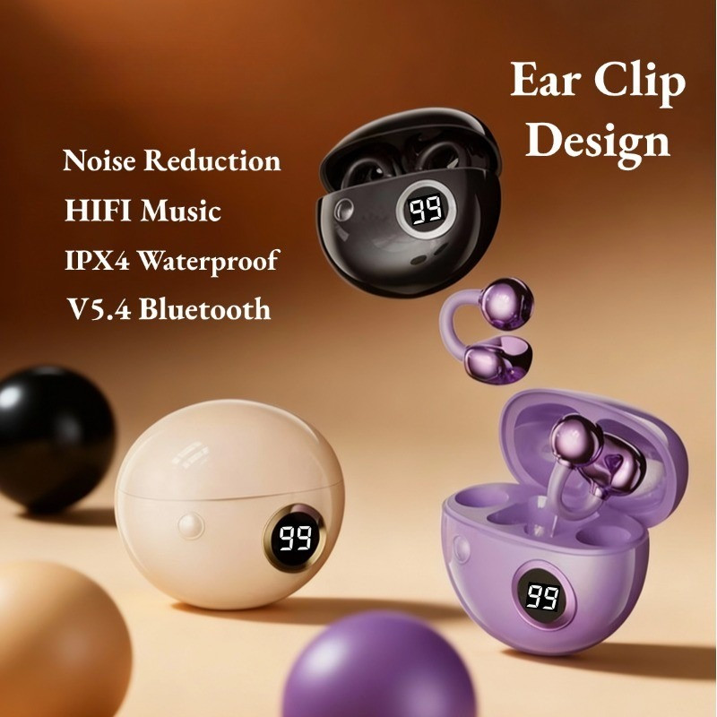 B22 Earbuds หูฟังบลูทูธ V5.4 ดีไซน์คลิปหูมีสไตล์ หูฟังไร้สายตัดเสียงรบกวนอัจฉริยะ