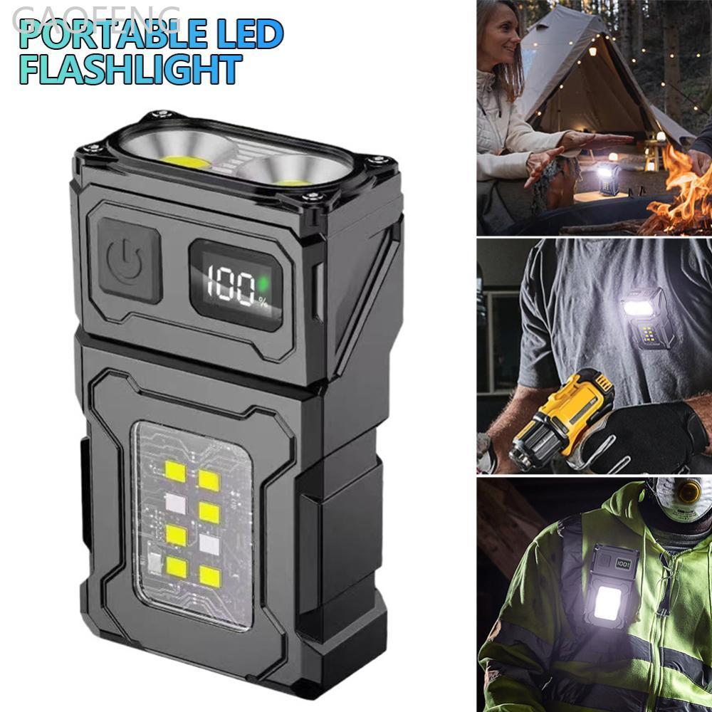 GAOFENG แบบพกพา USB ชาร์จไฟฉาย LED แม่เหล็กทํางาน Super Bright COB ไฟฉายสําหรับกลางแจ้ง Camping โคมไ