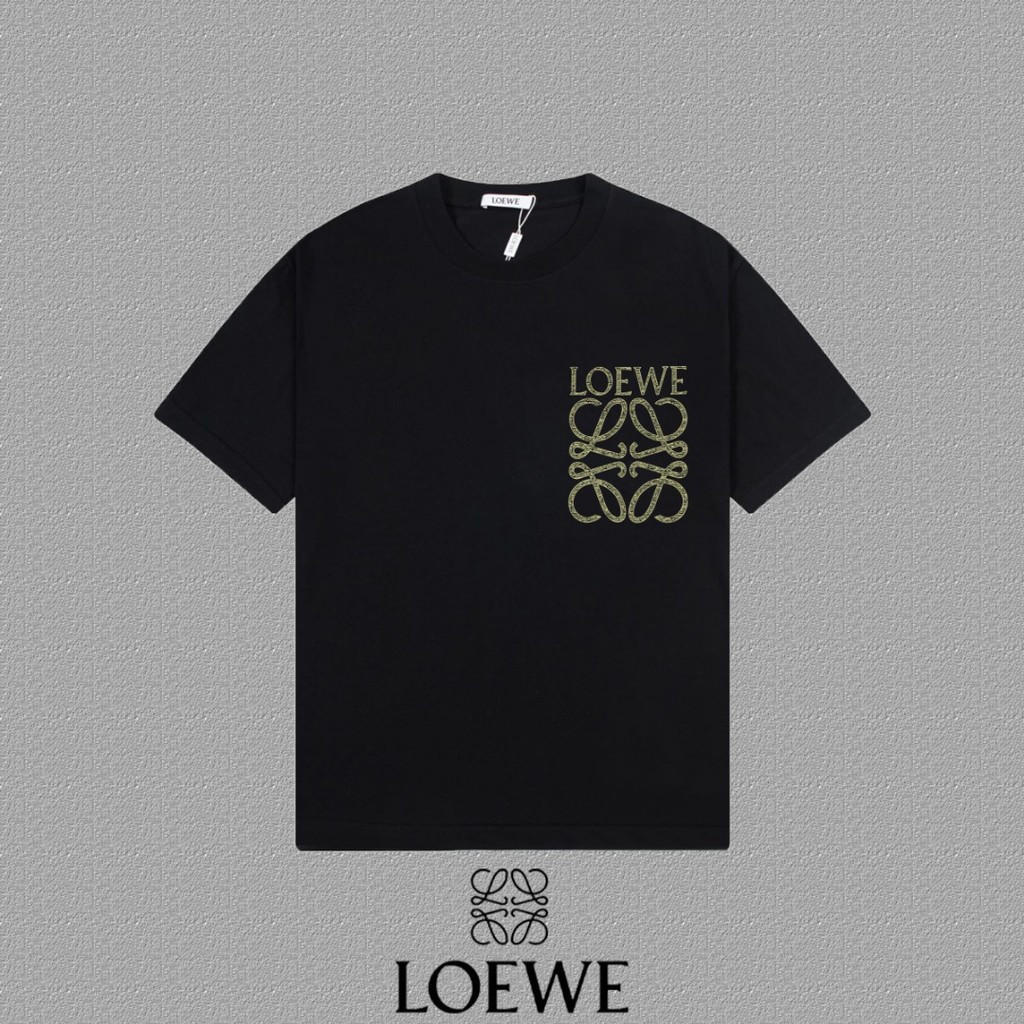 Loew & e2026 Star คลาสสิกรอบคอแขนสั้นเสื้อยืดผู้ชายผู้หญิง 2 เส้น สไตล์กีฬาฐานด้านใน Match เว็บไซต์อ