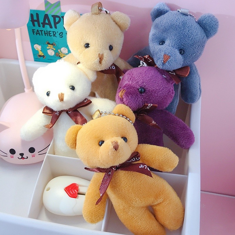 ตุ๊กตาหมีเท็ดดี้ ขนาด 12 ซม. ตุ๊กตาหมีสยาม ของเล่นตุ๊กตาตุ๊กตาหมี พวงกุญแจห้อย