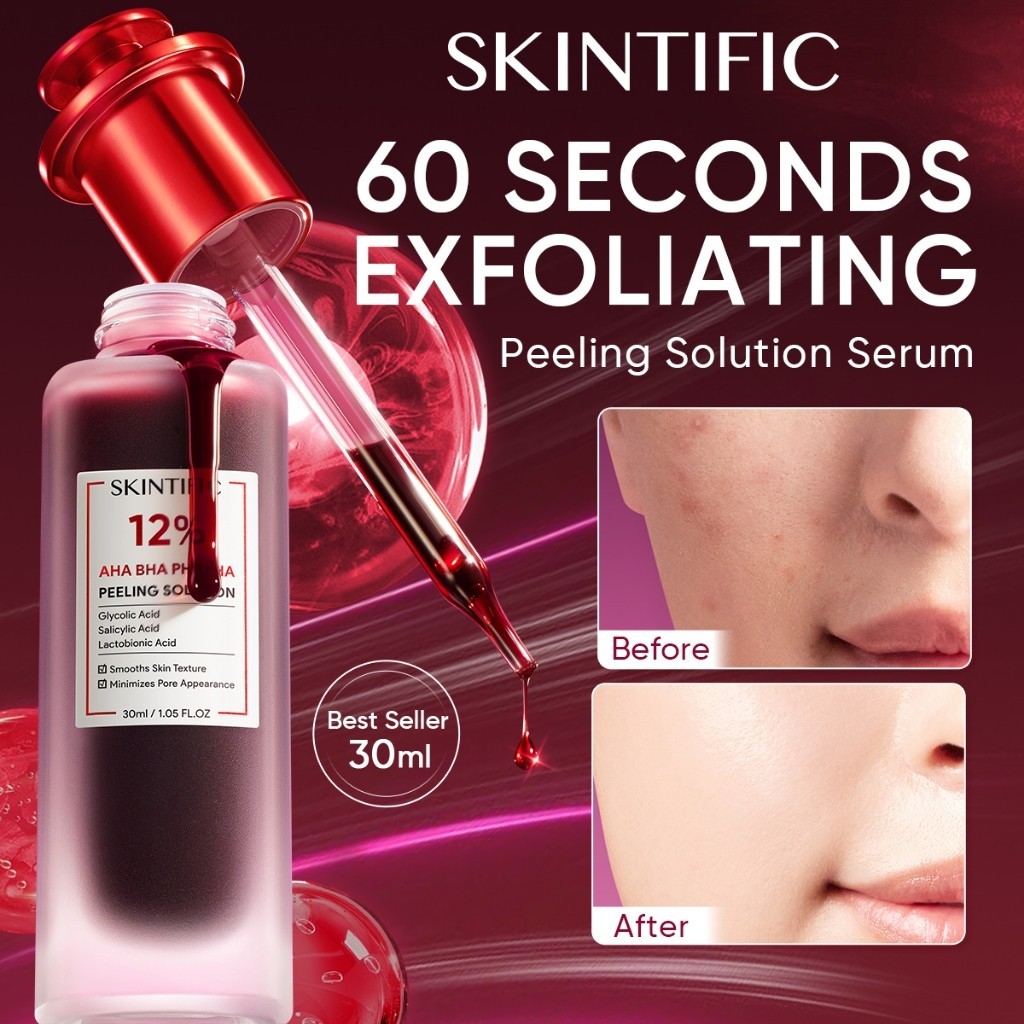 SKINTIFIC 12% H ВHA PHA LHA Peeling Solution Muka Whitening Brightening Essence Fade Dark Spot Acne-