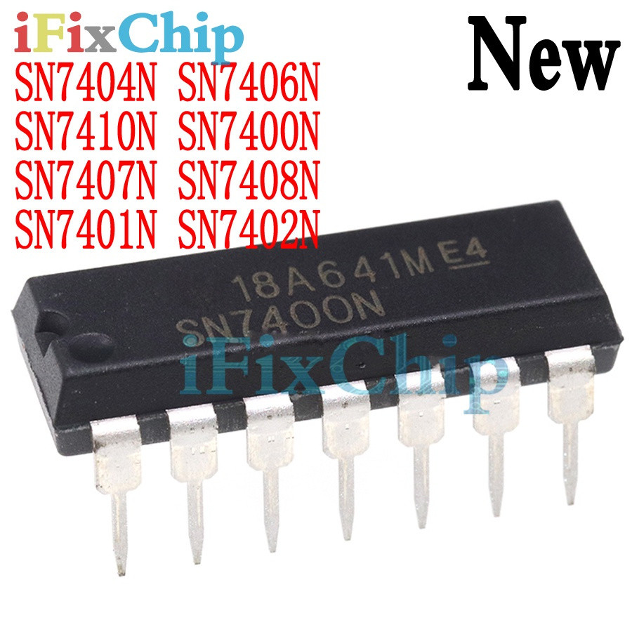 5PCS SN7400N SN7400 DIP14 SN7408N SN7408 SN7407N SN7407 SN7401N SN7402N SN7404N SN7406N SN7410N ชิป 
