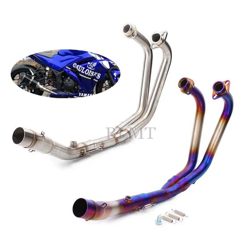 เต็มระบบรถจักรยานยนต์ท่อไอเสียท่อไอเสียท่อหัวด้านหน้าเชื่อมโยงท่อสำหรับ YZF R3 R25 MT-03 MT03 2015 -