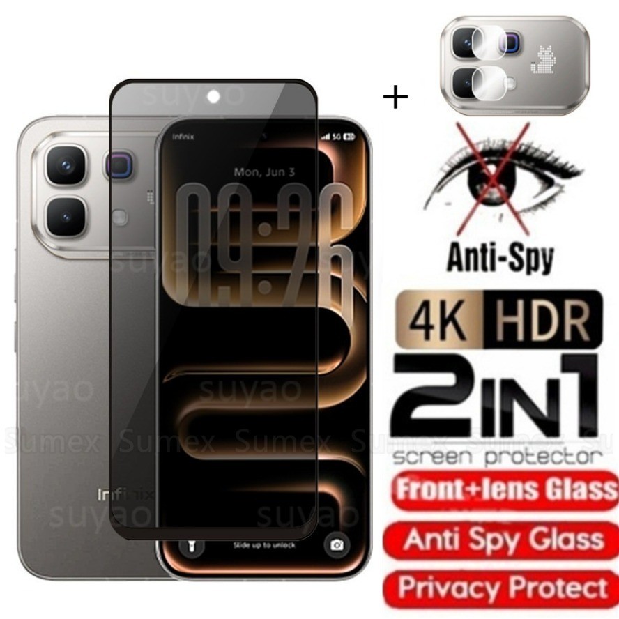 กระจกนิรภัยส่วนตัวสําหรับ infinix Note60 หมายเหตุ 60 Pro Ultra 5G Anti-Spy ป้องกันหน้าจอ 9H Anti Peek ความเป็นส่วนตัวกล้องเลนส์ฝาครอบฟิล์ม Note60Pro X6879 X6878 X6877 2026