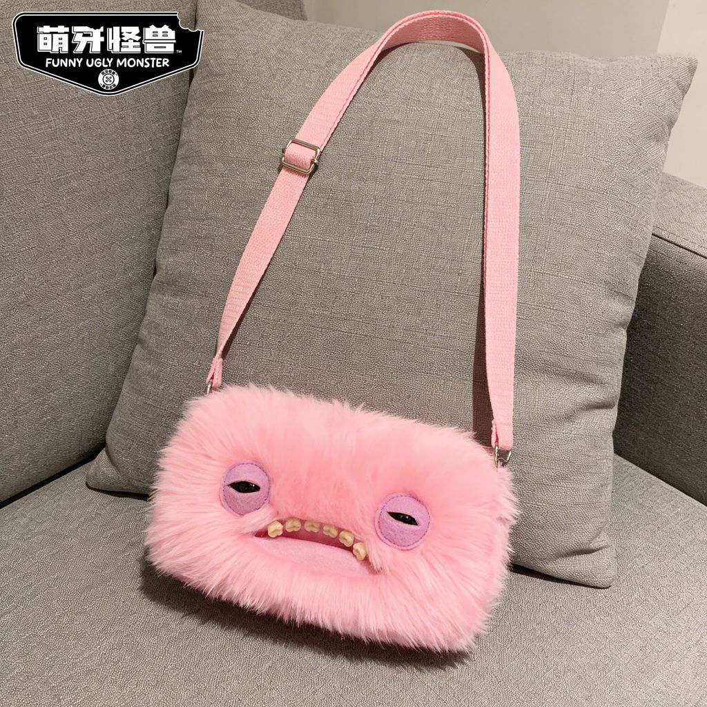 กระเป๋าเป้สะพายหลัง Fugler สีชมพู ออกแบบลาย Monster น่ารัก สำหรับเด็ก