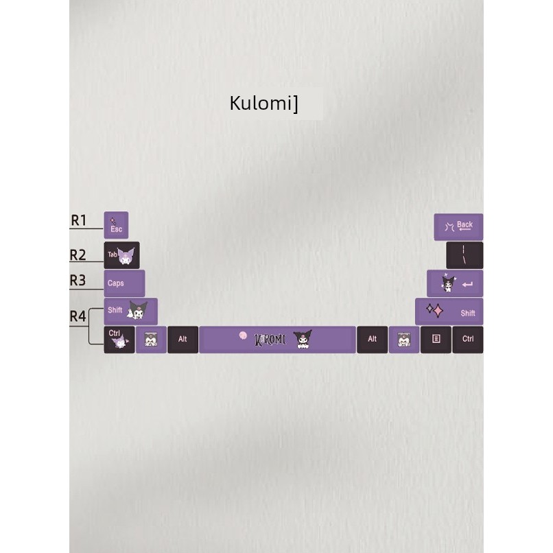 keycap ใส sa keycap คีย์บอร์ดเชิงกล Kuromi Theme Keycap Mi Cross Axis Sublimation DIY Keycap Crayon 