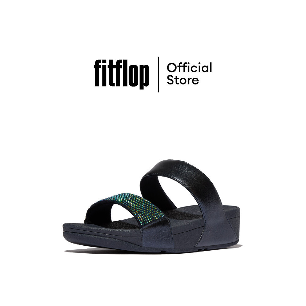 FITFLOP LULU CRYSTAL EMBELLISHED SLIDE รองเท้าแตะผู้หญิง รุ่น EC4-C97 สี BLUE