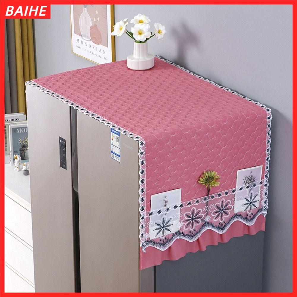 ไป๋เหอ ผ้าคลุมกันฝุ่นตู้เย็น,55x140เซนติเมตรปลาดาวปักตู้ตกแต่งปก,มัลติฟังก์ชั่ฝุ่นประตูเดียวซักผ้า|ผ้าขนหนู