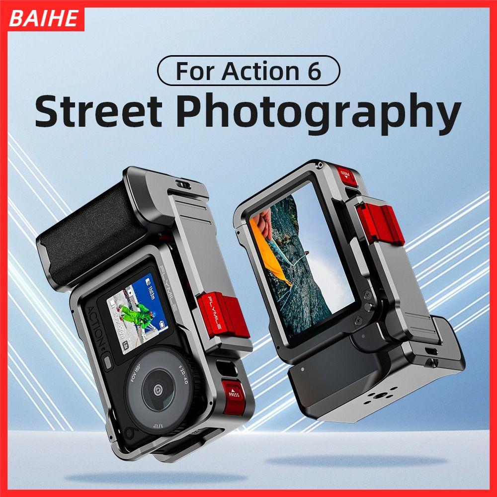 BAIHE Xplorer Grip Kit กรงโลหะ, ปุ่มชัตเตอร์อลูมิเนียม Street Grip Handle, Quick Release พร้อม Cold 