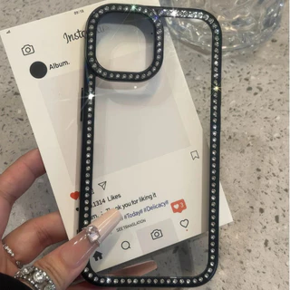 เคสโทรศัพท์ for iPhone 13 11 17 pro max Case iPhone 11 15 16 pro max 14 12 pro max 17 Air ขอบเพชรระยิบระยับ