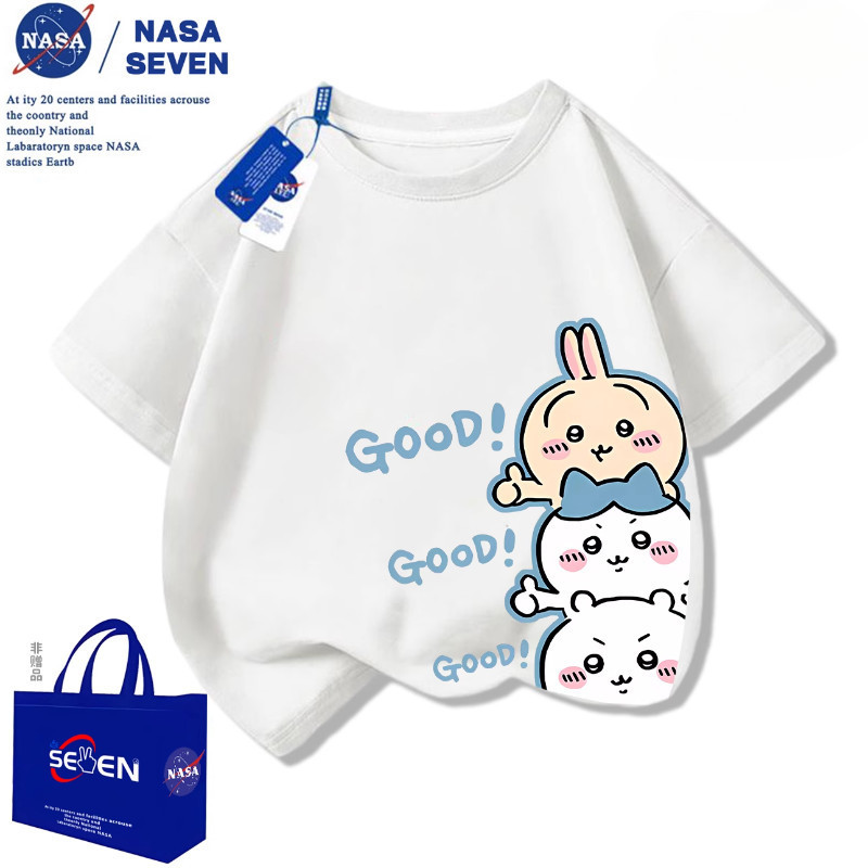 เสื้อยืด Jikawa Chiikawa Usaki NASA แขนสั้น ฤดูร้อน สำหรับเด็กและแม่