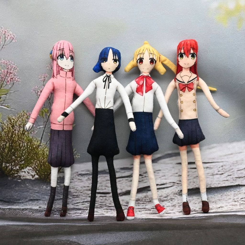 อะนิเมะ Bocchi The Rock Poseable Plush ของเล่นที่มีกรอบลวดยืดหยุ่นปรับแขนขาตุ๊กตาตุ๊กตานุ่ม