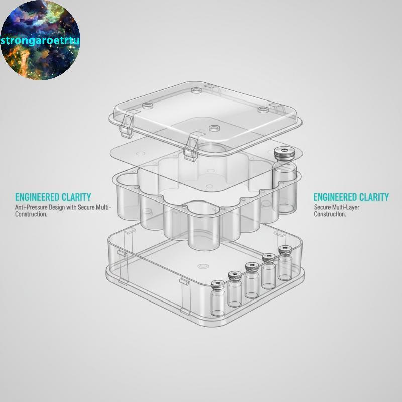 Strongaroetrtu 4/10 ชิ้น Staable พลาสติก Microtube กล่องเก็บ 3ML 2/4/6/24-Slot Vial Storage Case Cle