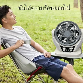 6 นิ้ว พัดลมโซล่าเซลล์ พัดลมแคมป์ปิ้ง แบตเตอรี่ในตัว พร้อมแผงโซล่าเซลส์ 7ใบพัด เสียงเล็ก ลมแรง Solar fan