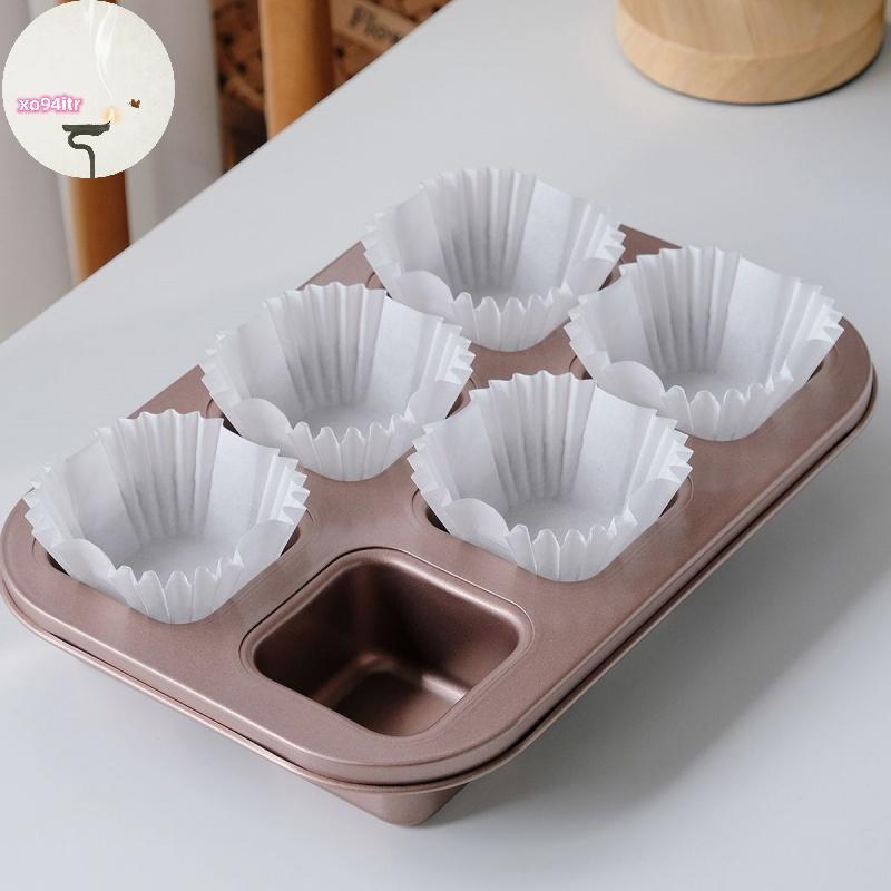 XOITR 1000 ชิ้น Square Cupcake Liners มัฟฟินเบเกอรี่ถ้วย Pan Liners กระดาษเตาอบไมโครเวฟปลอดภัยสําหรั