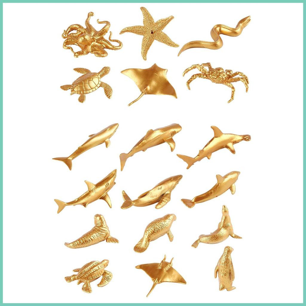 ของเล่นสัตว์ทะเลสัตว์ทะเล Golden Sea Animal Model Miniature Marine สัตว์ตัวเลขตกแต่งสัตว์ทะเล zhicme