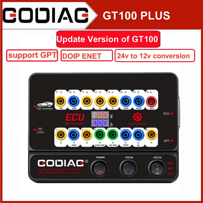 GT100 Plus OBD2 Bench Breakout กล่อง ECU เครื่องทดสอบ 24 V-12 V GPT DOIP ENET สําหรับ Benz Audi การเ