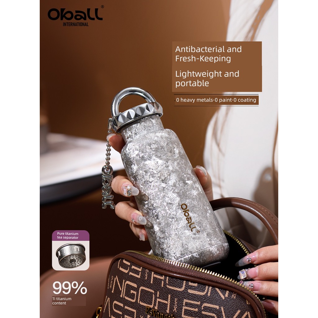 Oball Titanium Cup Pure Titanium Thermos Cupสุภาพสตรีมูลค่าสูง2026แบบพกพาถ้วยน้ําของขวัญวันเกิดหญิง3