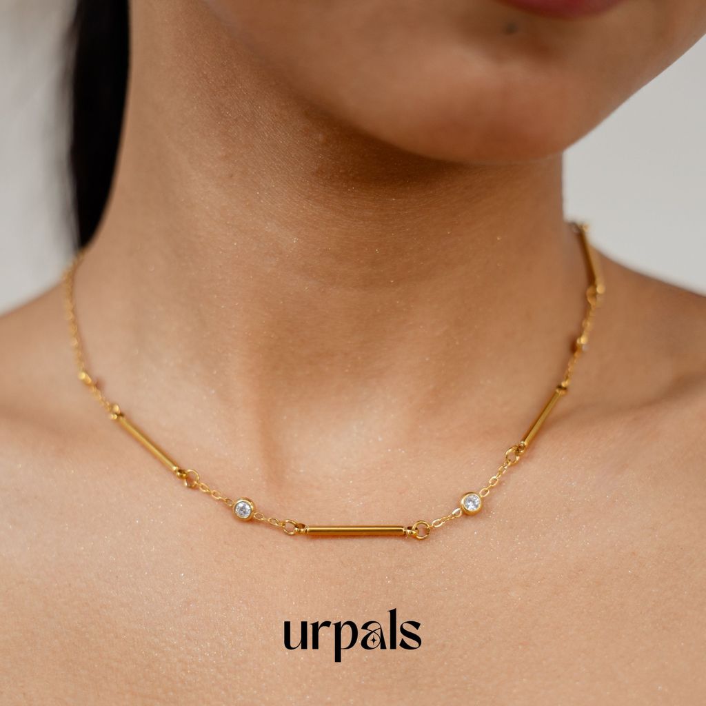 URPALS สร้อยคอ Stainless ชุบทอง18K ไม่ลอกไม่ดำ แพ้ง่ายใส่ได้