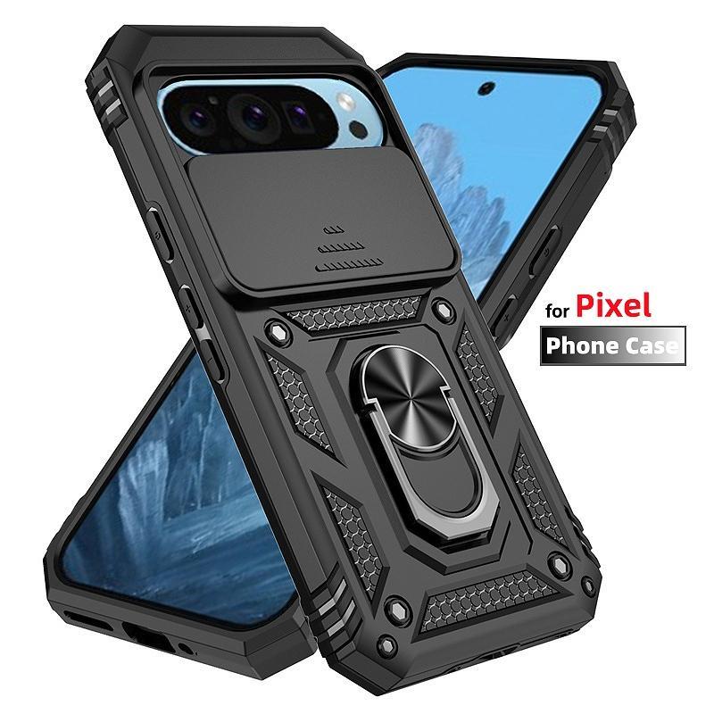 เกราะแหวนแม่เหล็กวงเล็บเคสโทรศัพท์เหมาะสําหรับ Google Pixel 9 10 Pro XL 9A 5G สไลด์ฝาครอบเลนส์สําหรั