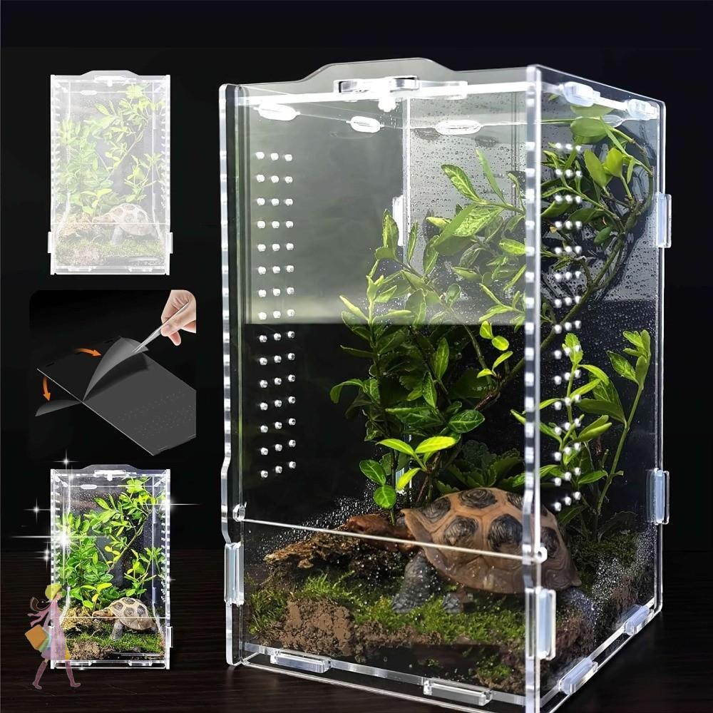 YGBG Jumping Spider Enclosure,โปร่งใสล็อคSpider House,อะคริลิคหนีหลักฐานBreathableedสัตว์เลื้อยคลานที่อยู่อาศัยอุปกรณ์สัตว์เลี้ยงขนาดเล็ก