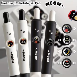 4pcs Kawaii Cat ปากกา Paw 0.5 มม.Quick-Dry หมึกสีดํา-Smooth เขียน Retractable ปากกาโรงเรียน Journaling วันเกิดคริสต์มาสของขวัญ