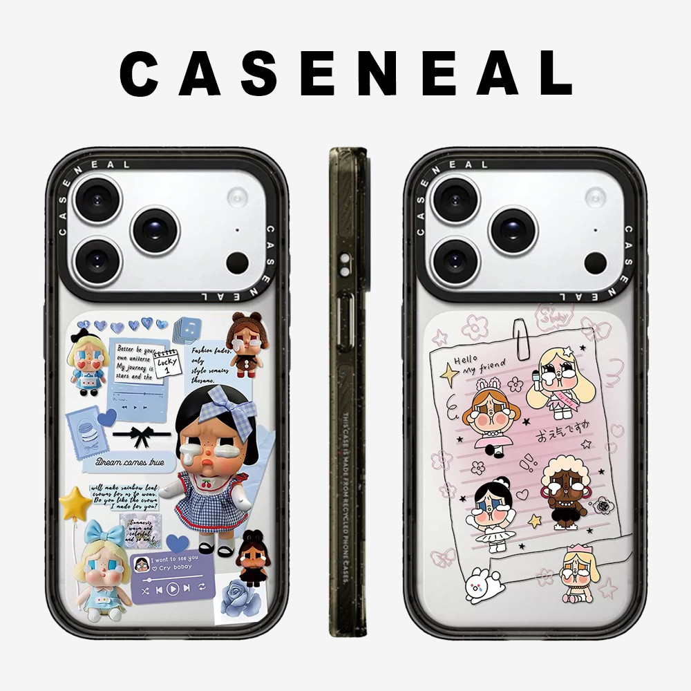 Drop proof โปร่งใส CASENEAL เคสโทรศัพท์ใสสําหรับ iPhone 17ProMax 17pro 17 16promax 16 15promax 14promax 13promax น่ารัก CRYBABY เคสแข็งอะคริลิค iPhone 13 กรณีคุณภาพสูง