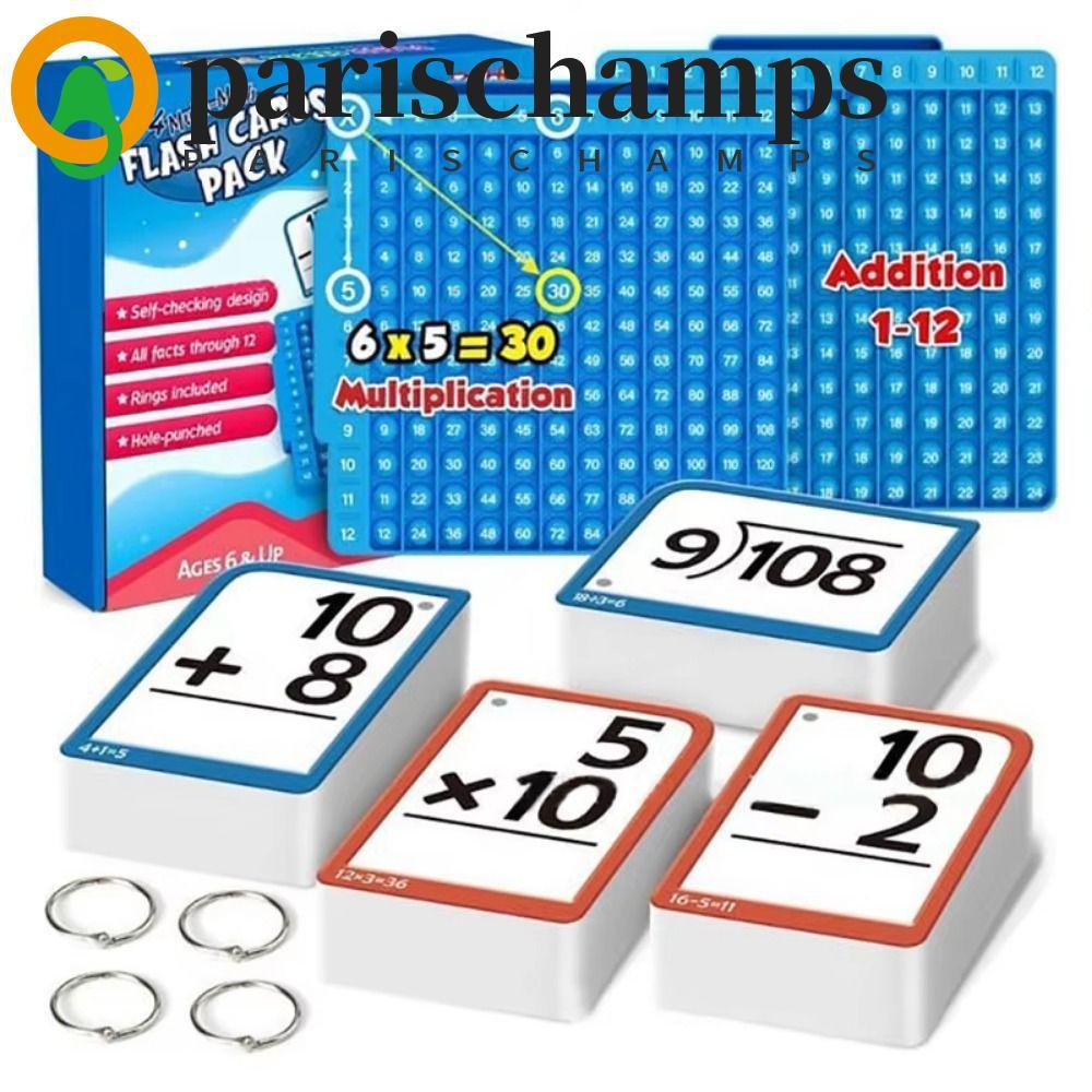 PARISCHAMPS Multiplication Flash Cards, Game Blocks Early Educational Math Board Fidget Toy, Math Ma