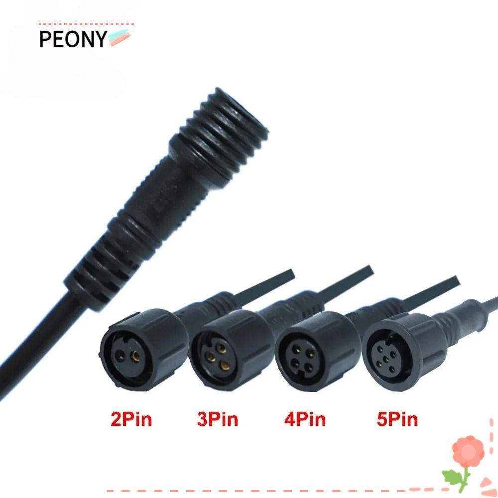 PEONYPAVILION ชายหญิง LED Connector, IP67 20 ซม.2Pin 3Pin 4Pin แจ็ค, สายสีดํา 2Pin 3Pin 4Pin สายไฟกั