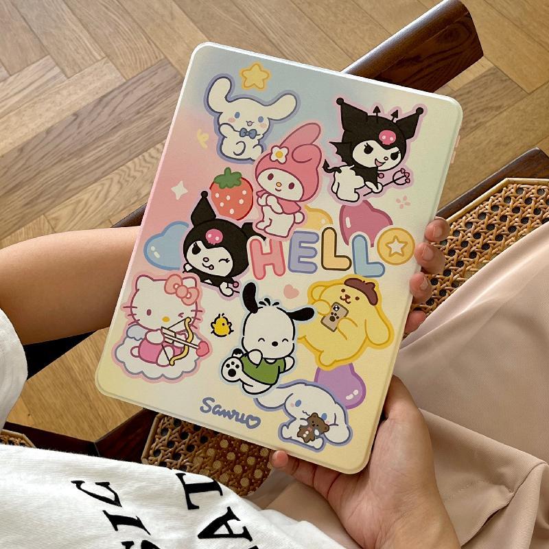 360° หมุนสําหรับLenovo Idea Tab 11 2025/Xiaoxin Pad 11 2025 2024 Tab B11 K11 M11 ฝาครอบTB-336ZU TB-336FU TB330FU TB331FUน่ารักการ์ตูนMelodyอะคริลิคกรณีแท็บเล็ต