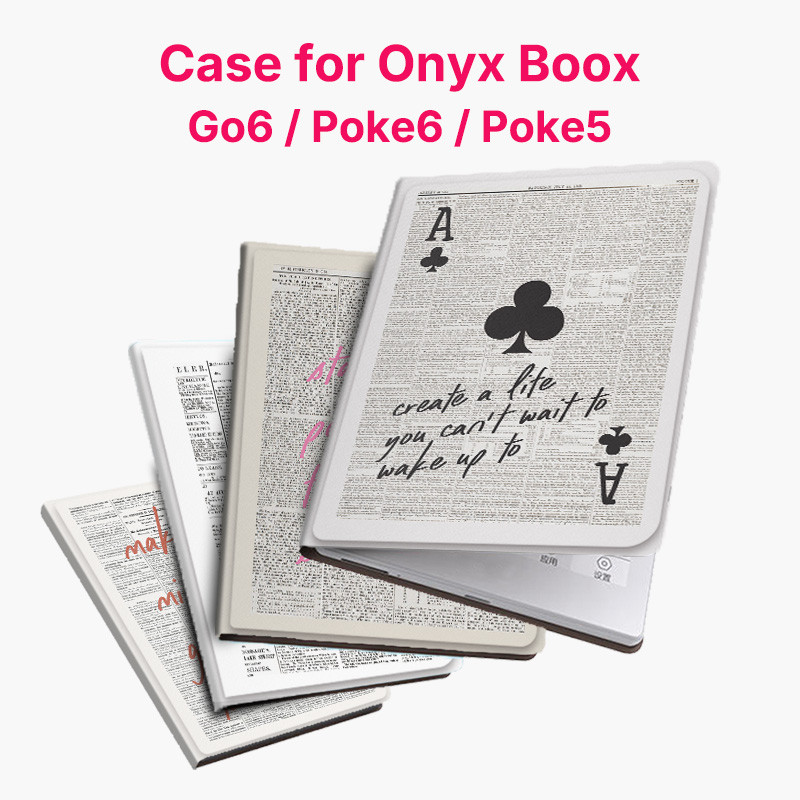 Murmelo เคสแม่เหล็ก Boox Go7 / Go Color7 GenII / Page / Leaf3 ไร้ขอบ บางพิเศษ ลายการ์ดห้องสมุดวินเทจ