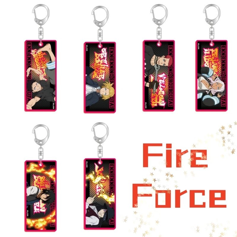 อะนิเมะพวงกุญแจ Fire Force Fire Soldier Squad Shinra Arthur Benimaru Mica อะคริลิคพิมพ์ที่สวยงามกระเ