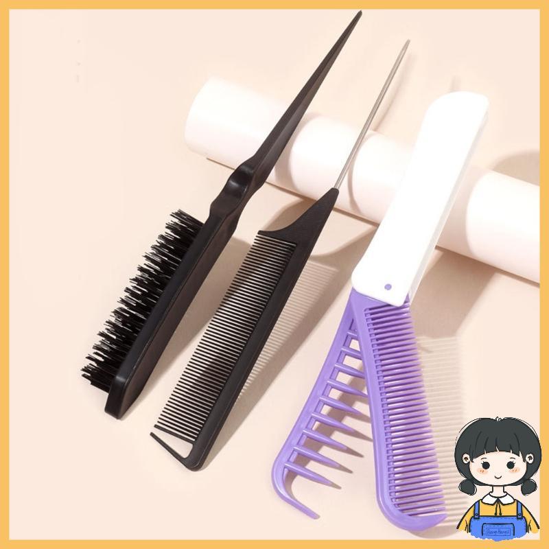 Bang Hair Brush with Hair Stying Comb Set Portable Detangling Hair Brush Edge Brush