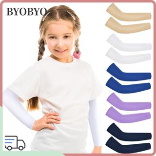 ปลอกแขนสำหรับเด็ก BYOBYO สีทึบ ยืดหยุ่น ป้องกันแสงแดดสำหรับเ…